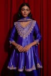 Shop_Vinita Bhansali_Purple , Organza Embroidery, Sequins, Gota Patti, Aavya Anarkali Set _Online_at_Aza_Fashions