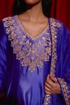Buy_Vinita Bhansali_Purple , Organza Embroidery, Sequins, Gota Patti, Aavya Anarkali Set 
