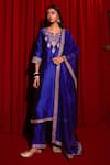 Buy Vinita Bhansali Blue , Organza Embroidery, Metallic Thread, Zari Round Aavya Kurta Set at Aza Fashions Buy_Vinita Bhansali_Blue , Organza Embroidery, Metallic Thread, Zari Round Aavya Kurta Set _at_Aza_Fashions