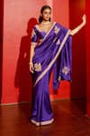 Vinita Bhansali_Purple Silk Embroidery, Metallic Thread, Zari Leaf Anusha Saree With Blouse _Online_at_Aza_Fashions