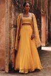 Buy Vinita Bhansali Yellow , Organza Embroidery, Sequins, Stones Aarna Hand Cape Skirt Set Online at Aza Fashions Buy_Vinita Bhansali_Yellow , Organza Embroidery, Sequins, Stones Aarna Hand Cape Skirt Set _Online_at_Aza_Fashions