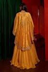 Shop Vinita Bhansali Yellow , Organza Embroidery, Sequins, Stones Aarna Hand Cape Skirt Set at Aza Fashions Shop_Vinita Bhansali_Yellow , Organza Embroidery, Sequins, Stones Aarna Hand Cape Skirt Set _at_Aza_Fashions