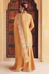 Shop Vinita Bhansali Mustard , Organza Embroidery, Zari, Amara Hand Kurta Sharara Set at Aza Fashions Shop_Vinita Bhansali_Mustard , Organza Embroidery, Zari, Amara Hand Kurta Sharara Set _at_Aza_Fashions