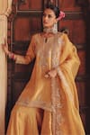 Vinita Bhansali Mustard , Organza Embroidery, Zari, Amara Hand Kurta Sharara Set at Aza Fashions Vinita Bhansali_Mustard , Organza Embroidery, Zari, Amara Hand Kurta Sharara Set _at_Aza_Fashions