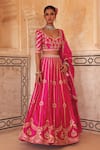 Buy Vinita Bhansali Pink Silk Embroidery, Sequins, Zari, Tassels Avni Hand Striped Lehenga Set at Aza Fashions Buy_Vinita Bhansali_Pink Silk Embroidery, Sequins, Zari, Tassels Avni Hand Striped Lehenga Set _at_Aza_Fashions