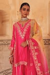 Buy Vinita Bhansali Pink , Organza Embroidery, Metallic Thread, Raagini Kurta Sharara Set Online at Aza Fashions Buy_Vinita Bhansali_Pink , Organza Embroidery, Metallic Thread, Raagini Kurta Sharara Set _Online_at_Aza_Fashions