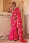 Buy Vinita Bhansali Pink Silk Embroidery, Sequins, Zari Sweetheart Neck Falguni Saree With Blouse Online at Aza Fashions Buy_Vinita Bhansali_Pink Silk Embroidery, Sequins, Zari Sweetheart Neck Falguni Saree With Blouse _Online_at_Aza_Fashions