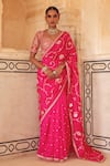 Buy Vinita Bhansali Pink Silk Embroidery, Sequins, Zari Sweetheart Neck Falguni Saree With Blouse at Aza Fashions Buy_Vinita Bhansali_Pink Silk Embroidery, Sequins, Zari Sweetheart Neck Falguni Saree With Blouse _at_Aza_Fashions