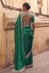 Shop Vinita Bhansali Green Silk Embroidery, Sequins, Stones, Zari Hiral Saree With Blouse at Aza Fashions Shop_Vinita Bhansali_Green Silk Embroidery, Sequins, Stones, Zari Hiral Saree With Blouse _at_Aza_Fashions