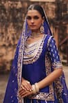 Shop Vinita Bhansali Blue , Organza Embroidery, Zari, Metallic Aavya Kurta Lehenga Set Online at Aza Fashions Shop_Vinita Bhansali_Blue , Organza Embroidery, Zari, Metallic Aavya Kurta Lehenga Set _Online_at_Aza_Fashions