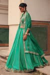 Vinita Bhansali Emerald Green , Organza Sequins, Zari, Hiral Hand Lehenga Set Online at Aza Fashions Vinita Bhansali_Emerald Green , Organza Sequins, Zari, Hiral Hand Lehenga Set _Online_at_Aza_Fashions