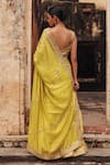 Shop Vinita Bhansali Lime Silk Embroidery, Sequins, Zari Sweetheart Ravya Lehenga Saree And Blouse Set at Aza Fashions Shop_Vinita Bhansali_Lime Silk Embroidery, Sequins, Zari Sweetheart Ravya Lehenga Saree And Blouse Set _at_Aza_Fashions