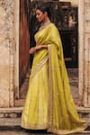 Buy Vinita Bhansali Lime Silk Embroidery, Sequins, Zari Sweetheart Ravya Lehenga Saree And Blouse Set Buy_Vinita Bhansali_Lime Silk Embroidery, Sequins, Zari Sweetheart Ravya Lehenga Saree And Blouse Set