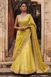 Buy Vinita Bhansali Lime Silk Embroidery, Sequins, Zari Sweetheart Ravya Lehenga Saree And Blouse Set at Aza Fashions Buy_Vinita Bhansali_Lime Silk Embroidery, Sequins, Zari Sweetheart Ravya Lehenga Saree And Blouse Set _at_Aza_Fashions