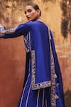 Buy Vinita Bhansali Blue Silk Embroidery, Zari, Sequins, Metallic Krisha Hand Kurta Sharara Set Online at Aza Fashions Buy_Vinita Bhansali_Blue Silk Embroidery, Zari, Sequins, Metallic Krisha Hand Kurta Sharara Set _Online_at_Aza_Fashions