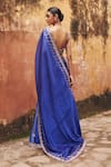 Shop Vinita Bhansali Blue Silk Embroidery, Metallic Thread, Sequins, Aavya Lehenga Saree With Blouse at Aza Fashions Shop_Vinita Bhansali_Blue Silk Embroidery, Metallic Thread, Sequins, Aavya Lehenga Saree With Blouse _at_Aza_Fashions