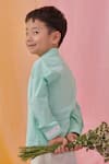 Shop_Littleens_Mint Cotton Furin Summer Sea Green Shirt _Online_at_Aza_Fashions
