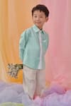 Shop_Littleens_Mint Cotton Furin Summer Sea Green Shirt _at_Aza_Fashions