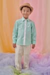 Buy_Littleens_Mint Cotton Furin Summer Sea Green Shirt _at_Aza_Fashions