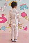 Shop_Littleens_Peach Vegan Silk Embroidery Blythe The Colorblock Shirt With Pant _at_Aza_Fashions