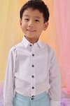Buy_Littleens_White Cotton Otis The Wealthy Shirt _Online_at_Aza_Fashions