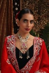 Buy_Swabhimann_Multi Color Stone And Pearl Embellished Long Necklace _at_Aza_Fashions