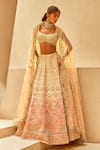 Buy Tamanna Punjabi Kapoor Pink Silk, Tulle Embroidery, Beads, Sequins, Zari Scoop Ombre Raw Lehenga Set at Aza Fashions Buy_Tamanna Punjabi Kapoor_Pink Silk, Tulle Embroidery, Beads, Sequins, Zari Scoop Ombre Raw Lehenga Set _at_Aza_Fashions