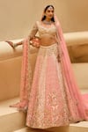 Buy Tamanna Punjabi Kapoor Pink Silk, Tulle Embroidery, Sequins, Stones, Beads Embellished Raw Lehenga Set at Aza Fashions Buy_Tamanna Punjabi Kapoor_Pink Silk, Tulle Embroidery, Sequins, Stones, Beads Embellished Raw Lehenga Set _at_Aza_Fashions