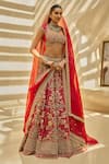 Buy Tamanna Punjabi Kapoor Red Georgette, Shantoon, Organza Zari, Embroidery, Floral Bridal Lehenga Set at Aza Fashions Buy_Tamanna Punjabi Kapoor_Red Georgette, Shantoon, Organza Zari, Embroidery, Floral Bridal Lehenga Set _at_Aza_Fashions