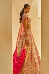 Shop Tamanna Punjabi Kapoor Wine Silk, Shantoon, Organza Embroidery, Zari, Mirrors, Bridal Lehenga Set at Aza Fashions Shop_Tamanna Punjabi Kapoor_Wine Silk, Shantoon, Organza Embroidery, Zari, Mirrors, Bridal Lehenga Set _at_Aza_Fashions