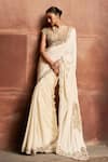 Shop Tamanna Punjabi Kapoor Ivory Crepe Zari, Stones, Beads, Sequins, Embroidery, Border Saree With Blouse at Aza Fashions Shop_Tamanna Punjabi Kapoor_Ivory Crepe Zari, Stones, Beads, Sequins, Embroidery, Border Saree With Blouse _at_Aza_Fashions