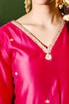 Samyukta Singhania Magenta Chanderi Silk Embroidery, Metallic Thread, Gota Patti Hand Kurta Set Online Samyukta Singhania_Magenta Chanderi Silk Embroidery, Metallic Thread, Gota Patti Hand Kurta Set _Online