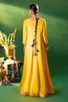 Buy Samyukta Singhania Yellow Georgette Embroidery, Sequins, Stones V-neck Embellished Anarkali Set Online Buy_Samyukta Singhania_Yellow Georgette Embroidery, Sequins, Stones V-neck Embellished Anarkali Set _Online