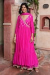 Shop Nazar By Indu Fuchsia Cotton, Silk Mirrors, Gota Patti Work Angrakha Anarkali Gharara Set Online at Aza Fashions Shop_Nazar By Indu_Fuchsia Cotton, Silk Mirrors, Gota Patti Work Angrakha Anarkali Gharara Set _Online_at_Aza_Fashions