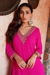 Buy Nazar By Indu Fuchsia Cotton, Georgette Mirrors, Embroidery, Gota Work Kurta Farshi Salwar Set Online at Aza Fashions Buy_Nazar By Indu_Fuchsia Cotton, Georgette Mirrors, Embroidery, Gota Work Kurta Farshi Salwar Set _Online_at_Aza_Fashions