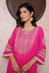 Nazar By Indu Pink Crepe Split V-neck Zari Embroidered Cape And Draped Palazzo Set Online at Aza Fashions Nazar By Indu_Pink Crepe Split V-neck Zari Embroidered Cape And Draped Palazzo Set _Online_at_Aza_Fashions