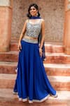 Shop Nazar By Indu Navy Cotton, Georgette, Chiffon Gota Patti, Piping, Corset Lehenga Set Online at Aza Fashions Shop_Nazar By Indu_Navy Cotton, Georgette, Chiffon Gota Patti, Piping, Corset Lehenga Set _Online_at_Aza_Fashions