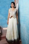 Buy Nazar By Indu Ivory Cotton Embroidery, Metallic Thread V-neck Pita And Zari Jacket Lehenga Set Online at Aza Fashions Buy_Nazar By Indu_Ivory Cotton Embroidery, Metallic Thread V-neck Pita And Zari Jacket Lehenga Set _Online_at_Aza_Fashions