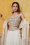 Buy Nazar By Indu Ivory Cotton Sequins, Metallic Thread, Blouse And Fluid Skirt Lehenga Set Online at Aza Fashions Buy_Nazar By Indu_Ivory Cotton Sequins, Metallic Thread, Blouse And Fluid Skirt Lehenga Set _Online_at_Aza_Fashions