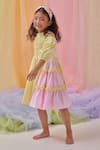 Buy_Littleens_Yellow Cotton Embroidery, Sequins Mabel Hand Layered Dress _Online_at_Aza_Fashions