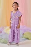 Buy Littleens Purple Cotton Tassels, Embroidery Merakithe Creative Jumpsuit at Aza Fashions Buy_Littleens_Purple Cotton Tassels, Embroidery Merakithe Creative Jumpsuit _at_Aza_Fashions
