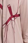 Line Out Line_Pink Tencel, Twill Embroidery Axis Shirt _at_Aza_Fashions
