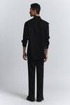 Shop_Line Out Line_Black Tencel, Twill Augmented Drape Shirt _at_Aza_Fashions