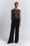 Buy_Line Out Line_Black Mesh Netted Grid Vest _Online_at_Aza_Fashions