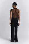 Shop_Line Out Line_Black Mesh Beam Embellished Net Vest _at_Aza_Fashions