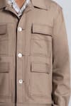 Buy_Line Out Line_Beige Embroidery Zoning Grid Utility Jacket 