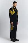 Buy_Line Out Line_Navy Piping Chevron Pavilion Patch Jacket _Online_at_Aza_Fashions