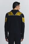 Shop_Line Out Line_Navy Piping Chevron Pavilion Patch Jacket _at_Aza_Fashions
