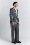 Buy_Line Out Line_Gray Denim Piping Zoning Lines Blazer 