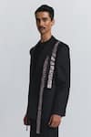 Line Out Line_Black Embroidery Chrome Band Blazer _at_Aza_Fashions